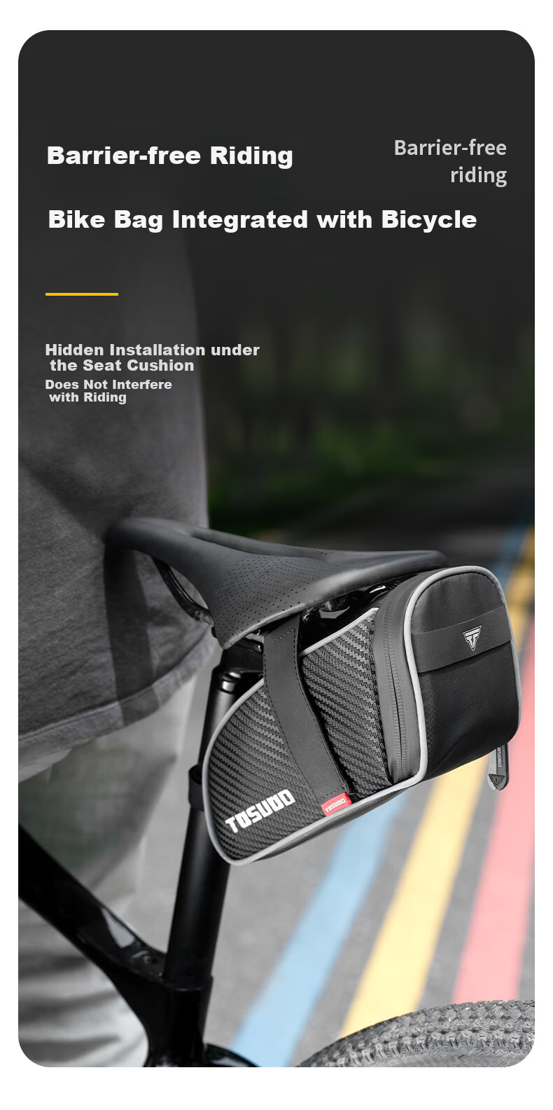 Tasiduizhang Mountain Road Bicycle Tail Bag, Compact And Portable, Can Hang Rear Light, Waterproof Saddle Bag 4