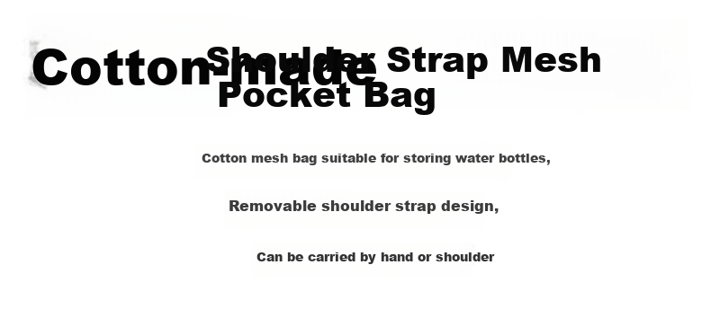 MUJI Cotton Shoulder Strap Mesh Bag Crossbody Cup Bag Woven Bag 12.5*24cm (Handle Not Included) 2