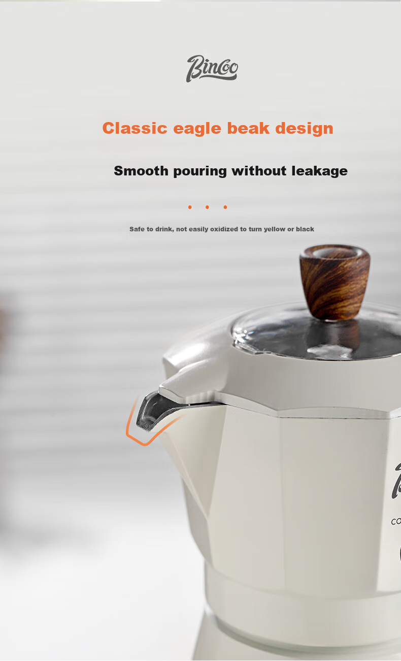 Bincoo Dual-Valve Moka Pot, Multi-Serving Household Small Espresso Maker, Italian Coffee Machine, Coffee Brewing Equipment 8