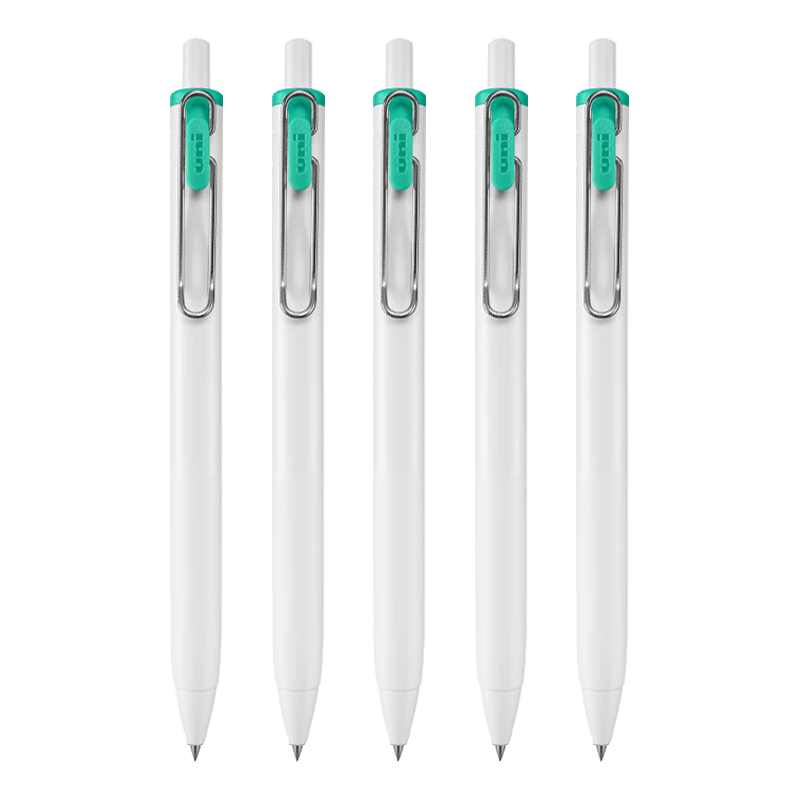 Uni-Mitsubishi Uni-Ball One Series Small Dense Core Jade Green Gel Pen, Aesthetically Pleasing, 0.38mm Signing Pen, UMN-S 5 Pieces