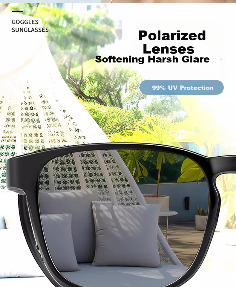 Cuntiandaofu Safety Glasses, Shower Room Mirror, Anti-Pollen And Dust Protection, Cataract Surgery Postoperative Specialized Glasses, Black Frame with Polarized Gray Lenses 7