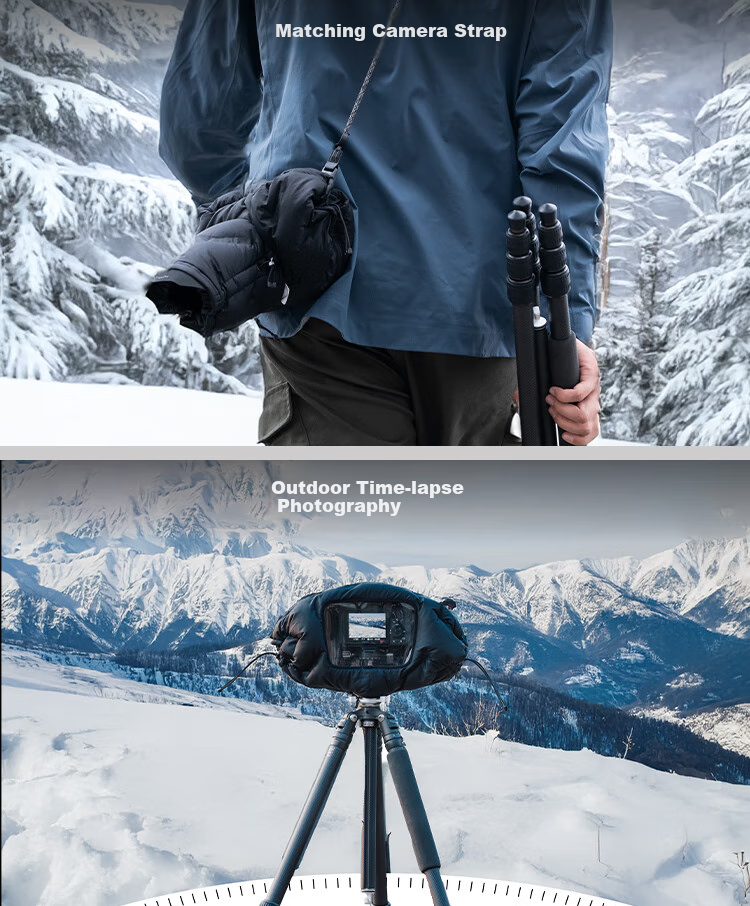 PGYTECH Camera Cold Protection Cover, DSLR Warm Hood, Professional-Grade down Insulation Cover, Suitable for Canon, Fuji, Sony Mirrorless Cameras, Winter Outdoor Photography Heat Preservation Protection, Water-Resistant Cold Cover 7
