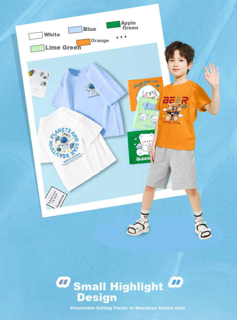 Jeanswest Boys' Summer Outfit Set 2026, Children's Short-Sleeve T-Shirt, Boys' Summer Shorts Two-Piece Set, Trendy And Stylish Clothing 4