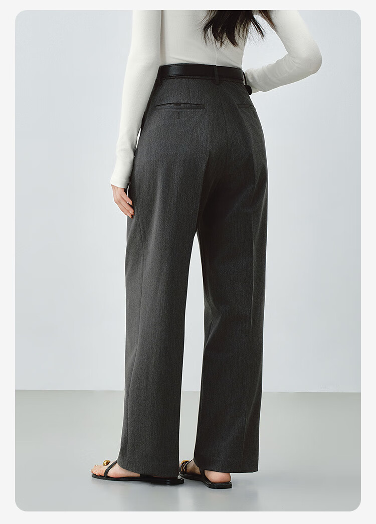 JD Original Women's Suit Pants, Autumn New Style, Slimming Casual Trousers, Wide-Leg Dress Pants with Stretch in All Directions, Gray, XL 17