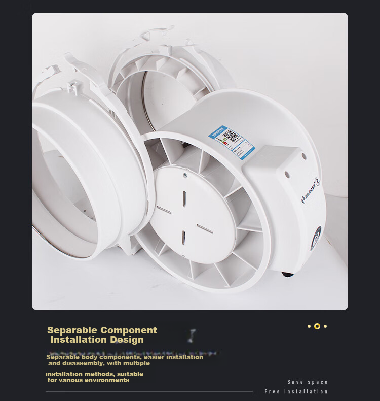 JINLING Duct Fan Exhaust Fan for Bathroom Ventilation And Kitchen Duct Extraction, 8-Inch, DPT20-55 7