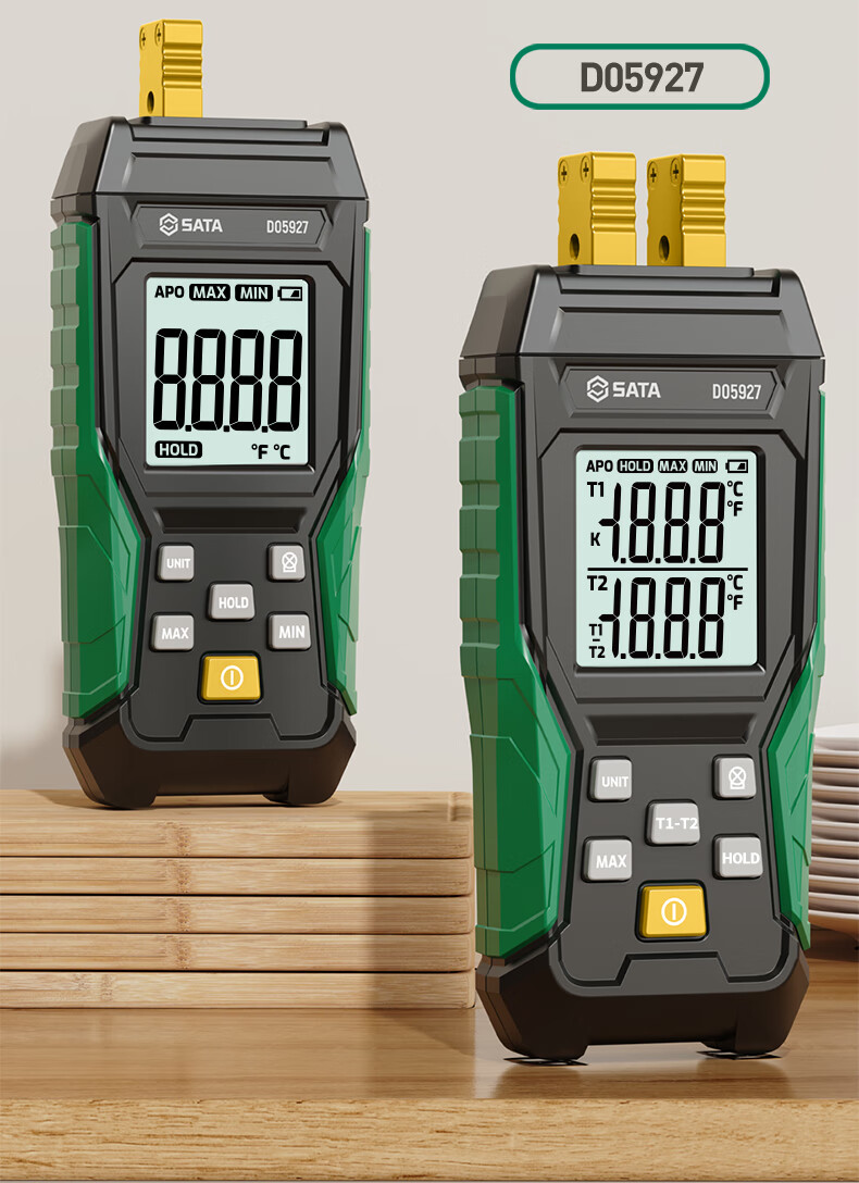 SATA K-Type Thermocouple Thermometer High-Precision Contact Temperature Meter Dual-Channel Water Temperature Tester D05926 13