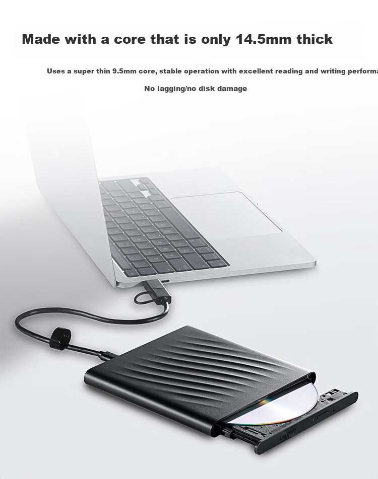 Lenovo 6x USB3.0 External Blu-Ray Drive, BD Blu-Ray Recorder, DVD Portable Drive, External Optical Drive, 3D Ultra HD Read And Write, Laptop External GP95 2