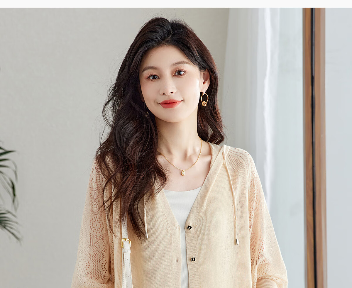 YUZHAOLIN Fashion Ice Silk Knit Cardigan for Women, Thin Outer Layer Short Loose-Fitting Shawl Y52D023 4