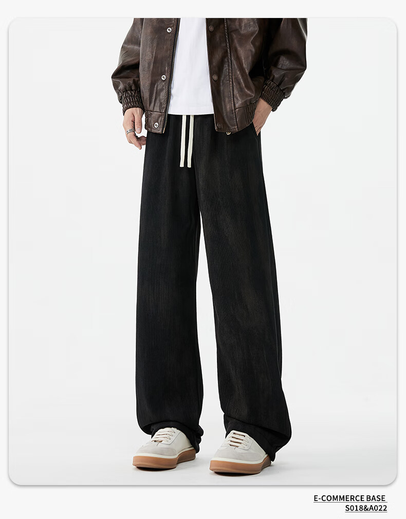 SWAMP AREA Casual Pants for Men And Women, Trendy Straight-Leg Loose-Fit American-Style Sweatpants K019 Beige 2XL 10