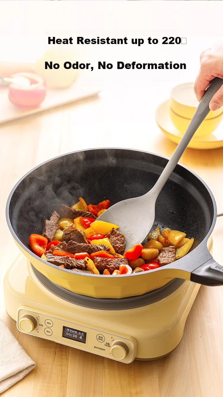 Buydeem Silicone Spatula for Home Cooking, Non-Stick Pan Special Soup Ladle CPA13 Silicone Soup Ladle Gray 2