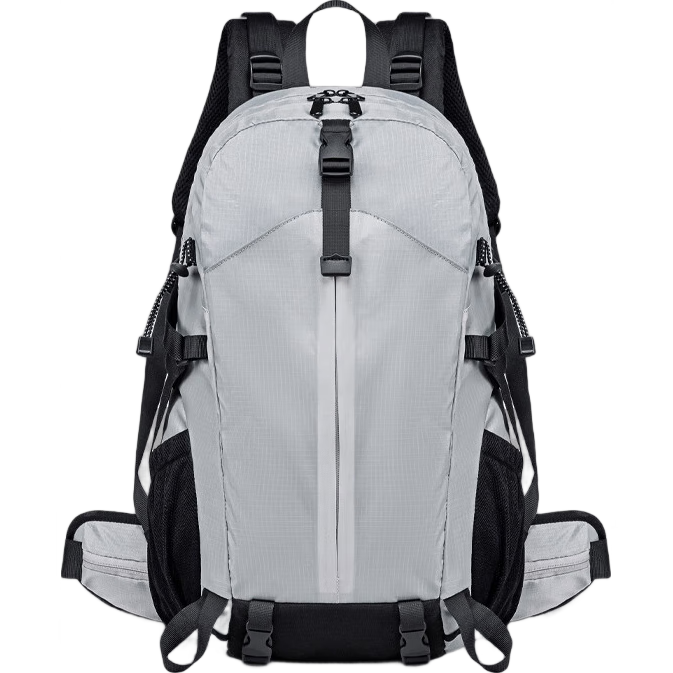 WEWOO Outdoor Hiking Backpack, Lightweight Rucksack, Professional New Model, Large Capacity, Travel Sports Waterproof Nylon, White