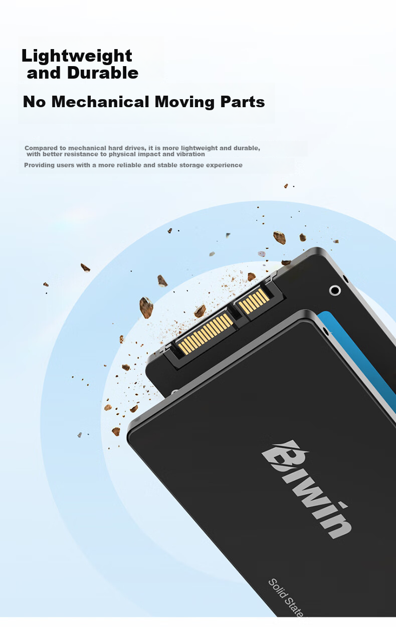 BIWIN 1TB SSD Solid State Drive, SATA 3.0 Interface, M100 Series, Read Speed 550MB/s, AI PC Computer Storage Accessory 7