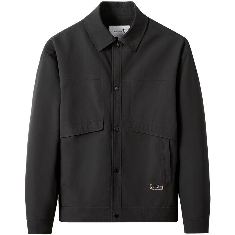 DANCING WOLVES [Fine Check Pattern] Lapel Jacket with Split Design, Trendy Casual Jacket for Men, 001 Black, 2XL (185cm)