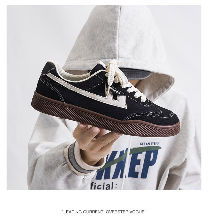 Huili Official Canvas Shoes for Men, Spring And Autumn Style, Thick-Soled Height-Increasing Sports Sneakers, Outdoor Casual Training Shoes, Black, Size 44 4