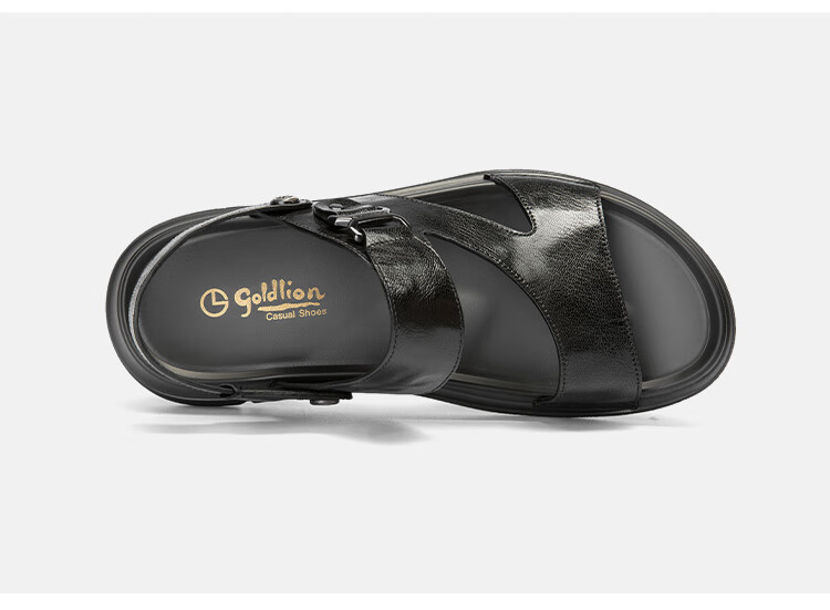 Goldlion Men's Summer Comfortable Lightweight Casual Sandals Two-in-One Beach Shoes G596520043AAF Black Size 43 11