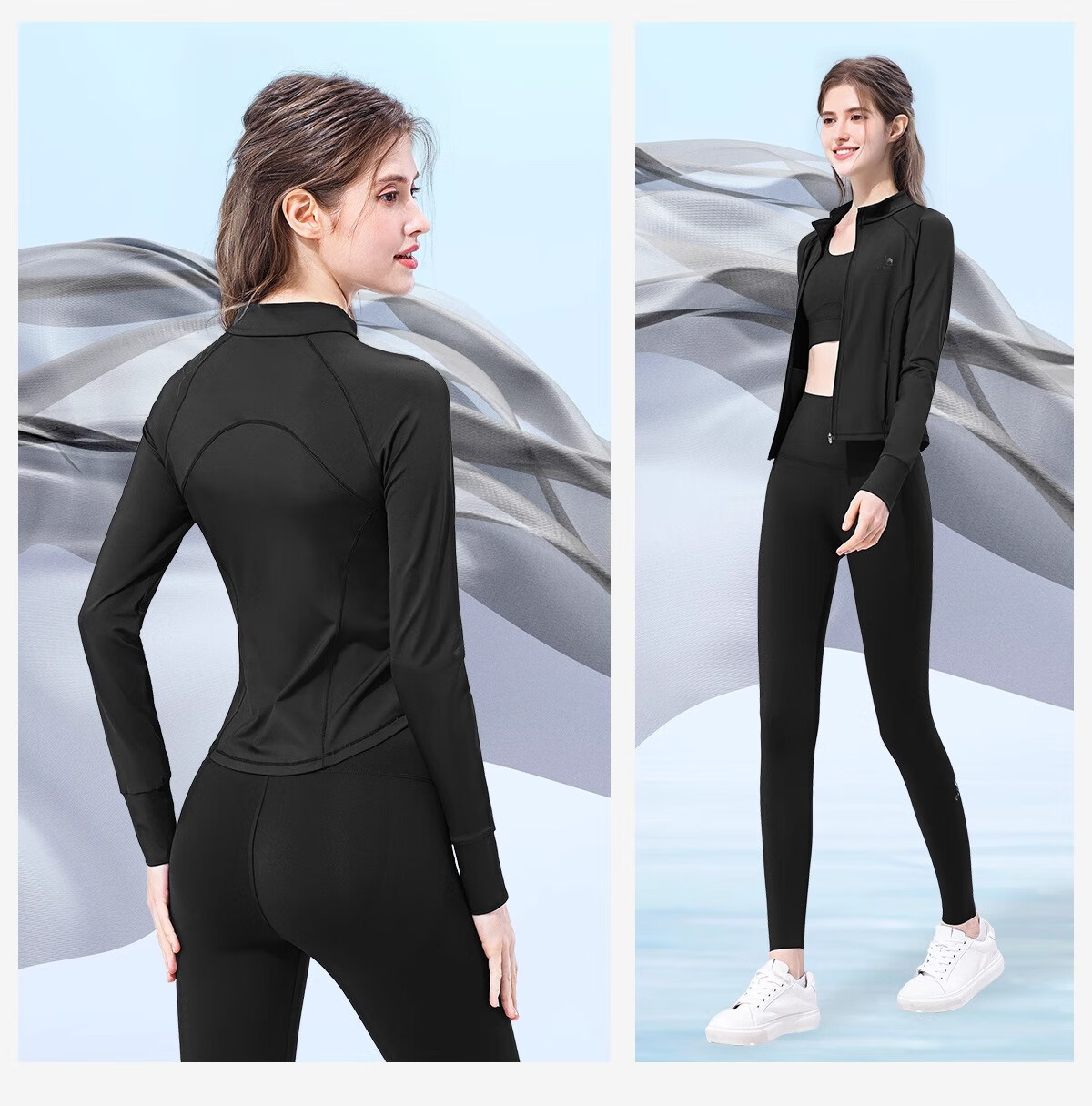 CAMEL Yoga Jacket Slim Fit Sun Protection Clothing Spring Sports Jacket Quick-Dry Top Running Breathable UV Protection for Women M 28