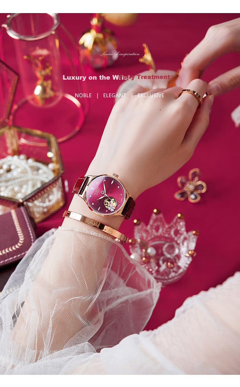 ROS DN Shihua Lucky Four-Leaf Clover Birthday Gift for Girlfriend, Women's Watch, Brand Mechanical Top Ten Watches 7