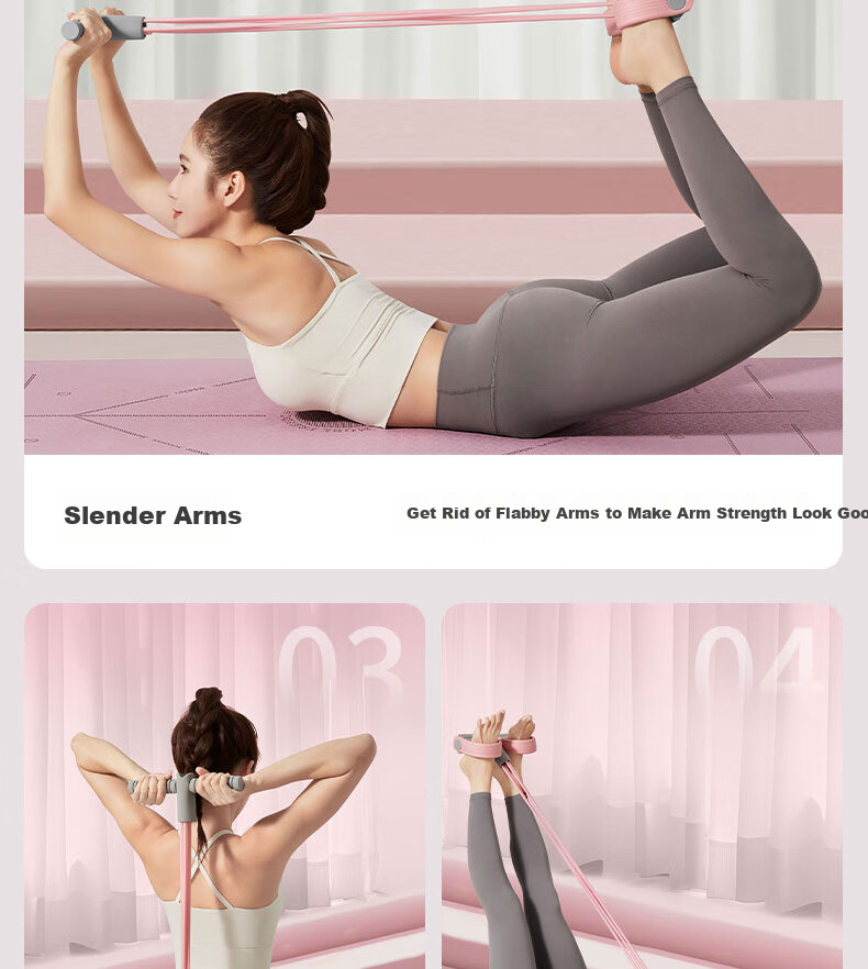 XUEXIMAN Foot Pedal Resistance Band, Back Pulling Device, Women's Yoga Fitness Home Equipment for Leg And Abdominal Exercises 16