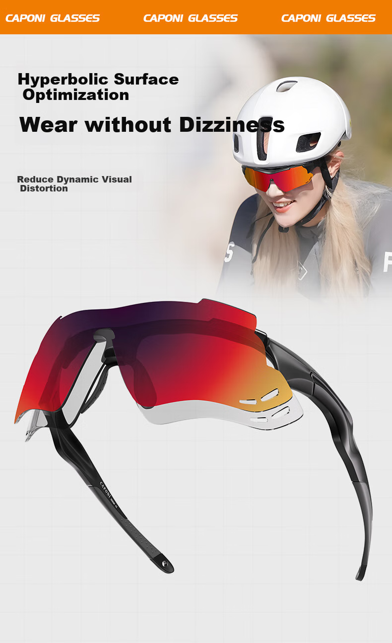 CAPONI Color-Changing Cycling Glasses for Men And Women, Sports Sunglasses, Day And Night Use, Outdoor UV Protection, Windproof Goggles 14