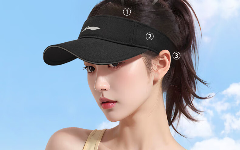 Li-Ning Unisex Mesh Top Cap Spring Summer Tennis Marathon Running Outdoor Sun Protection Hiking Black Hat 12