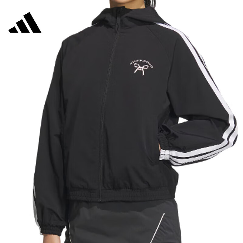 Adidas Black Women's Fashionable Jacket, Trendy Sports JY7611, Black, L 1