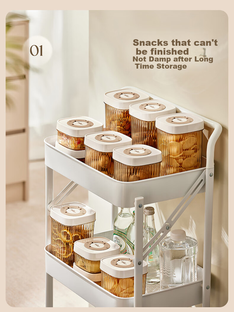 Bear Airtight Container, Multi-Grain Storage Box, Plastic Jar for Snacks, Dried Goods, Tea Leaves, 850ml Sealed Container 14