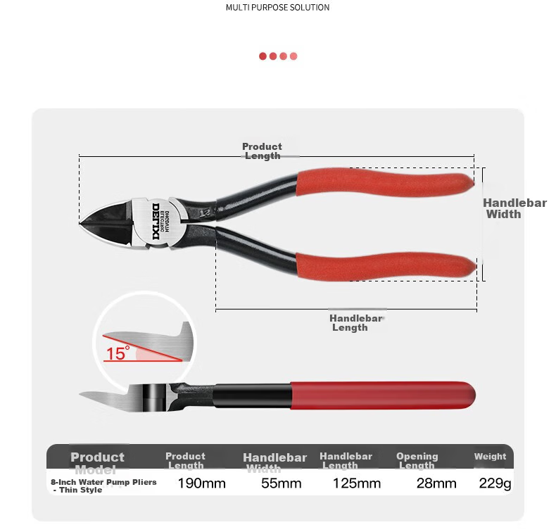 DELIXI ELECTRIC Side-Cutting Pliers, Industrial-Grade High-Tech Electronic Model Scissors, Electronic Pliers, Diagonal Cutting Pliers, 6-Inch Thick Versio 14