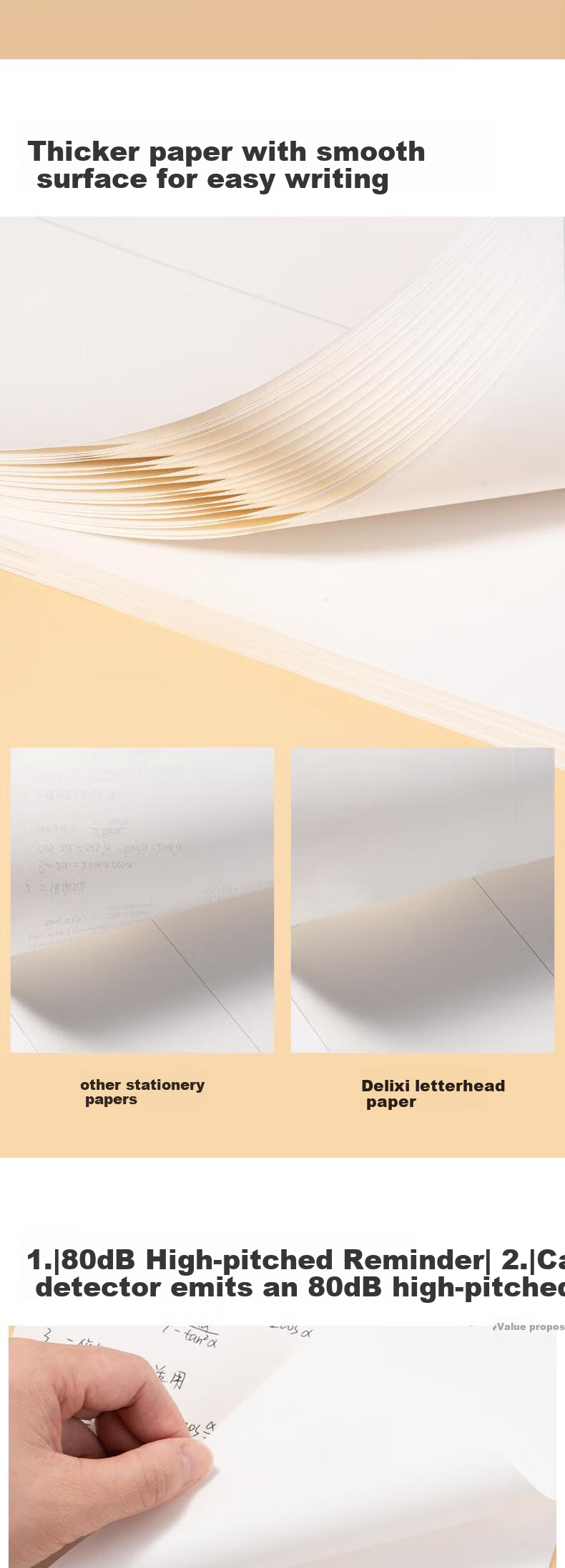 Deli 3 Packs of 16K/20 Sheets Math Letter Paper, Thickened 80g Notebook Paper, Draft Paper, Manuscript Paper BF3432 1