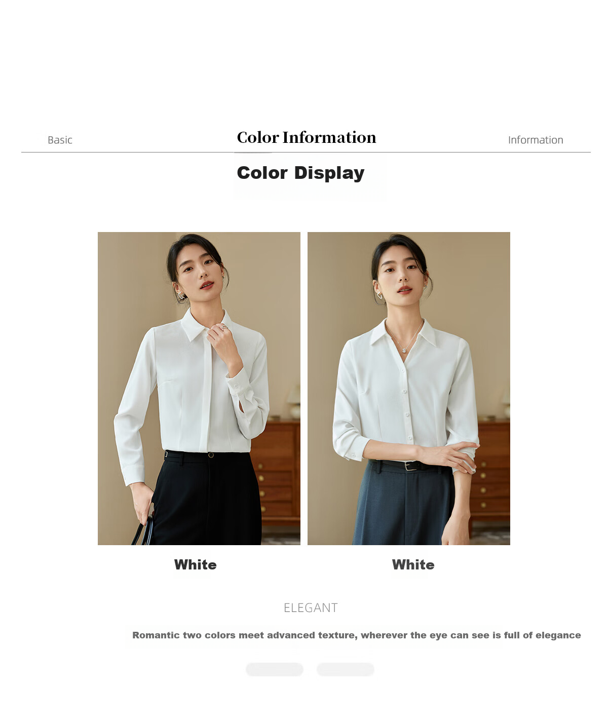 Chushen Spring And Autumn Long-Sleeve Shirt for Women, V-Neck Collar, Casual Versatile Commuter Professional White Blouse S143C2049 M Size 11