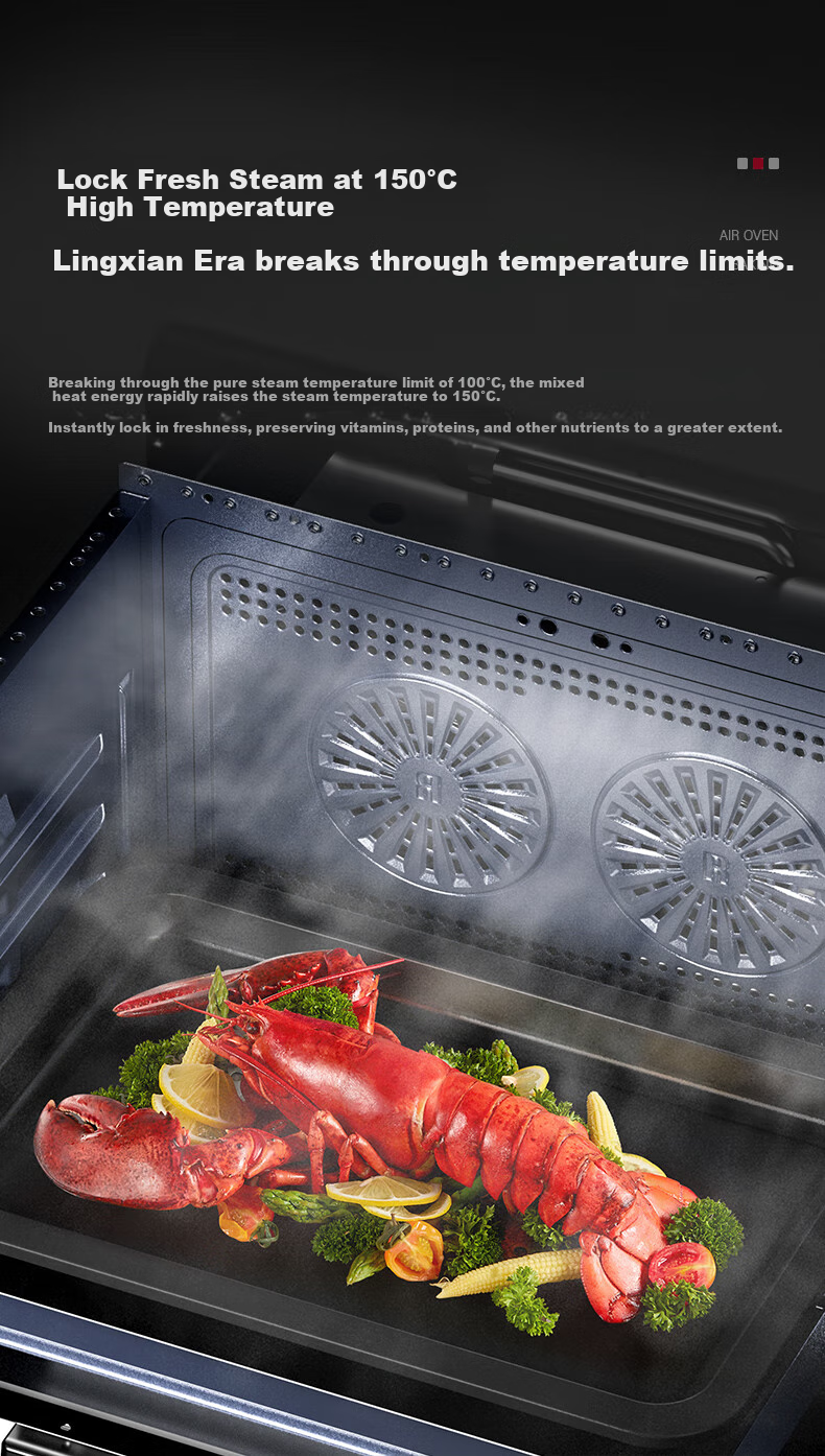 Yidunpu Microwave Steam Oven Combo, Home Countertop Four-In Steaming And Baking Oven, 32L Large Capacity, Upper Baking Lower Steaming, Blue Flow Inner Pot EDC-X3 Upgraded Versio 22