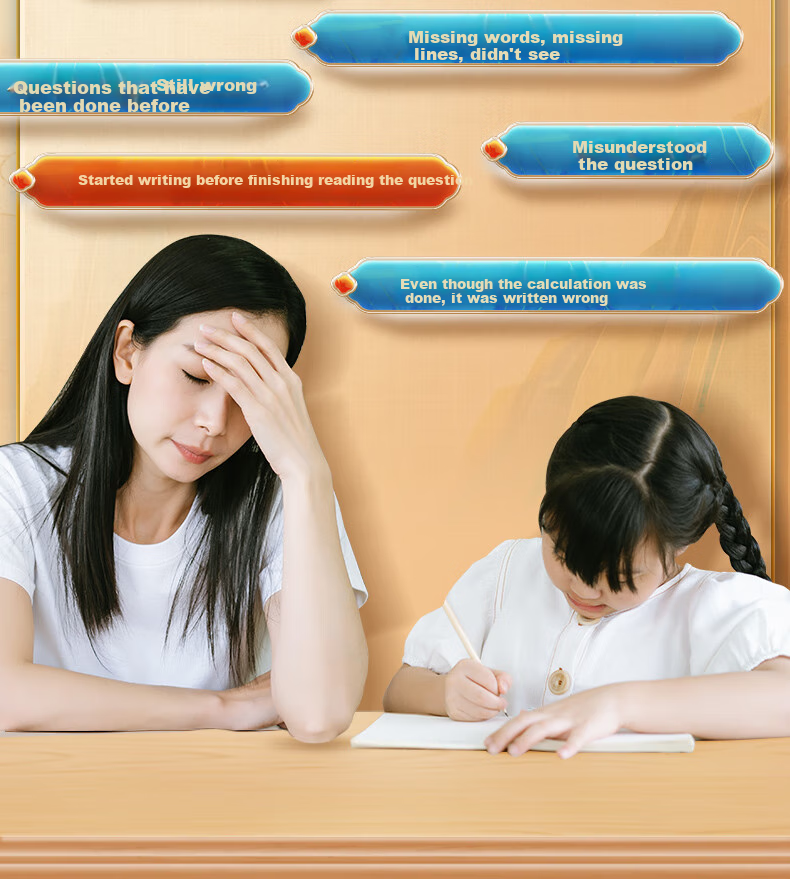 Huaxiawanjuan 4-Pack Math Error Book for Primary And Middle School Students in Grades 1-3, Chinese And English Language Error Correction Notebook, Review Mistake Collection Book, Error Correction Notebook, Question Notebook 4