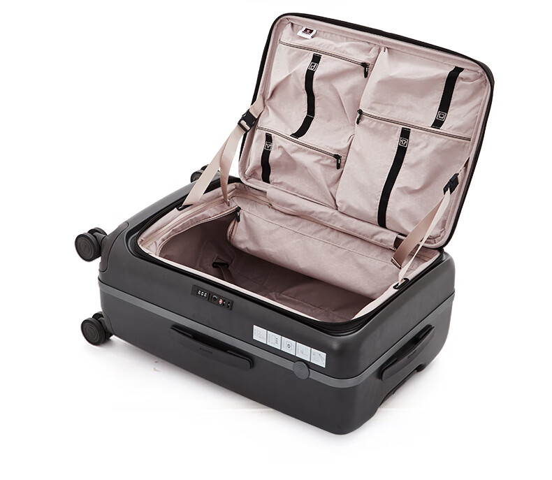 CROWN Zipper Aluminum Frame Suitcase, Large Capacity, Universal Wheels, Side-Opening Travel Case, Summer Vacation Luggage, 5278-25 Enamel Blue 3