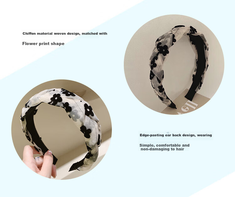 CHIMERA Korean Sweet Floral Hair Clip, Mesh Headband, Face-Washing Headband for Going Out, Hair Accessory, Women's Birthday Gift 3