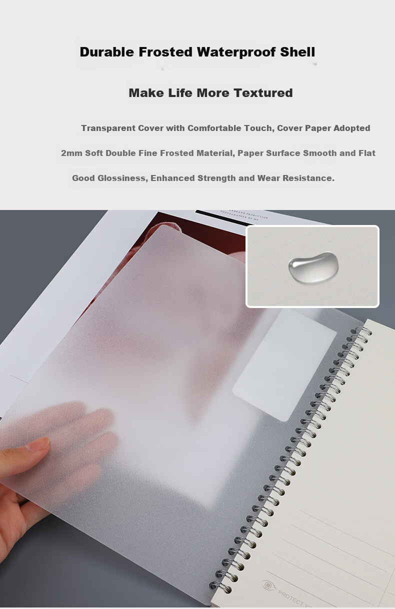 BAOKE NB3025B Student English Notebook A5/60 Pages, Metal Double Spiral Notebook, Classroom Journal, Single Book 4