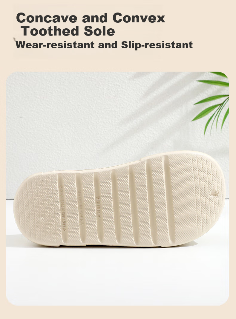 GUOLUOFEI Perforated Closed-Toe Slippers for Men, Outdoor Wear, Summer Thick-Soled Non-Slip Beach Sandals for Women, Khaki, Size 37-38 5