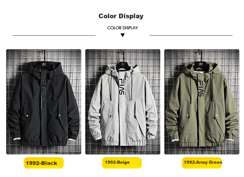 Touhaoqingnian Men's Windbreaker Jacket, Spring And Autumn Trendy Workwear, Plus Size Loose-Fitting Hooded Sports Coat, Green, 3XL 4