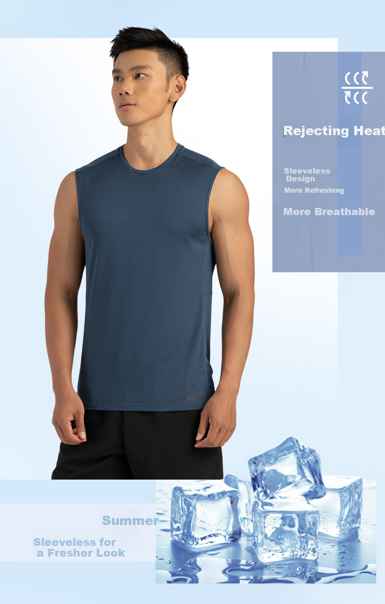 DECATHLON Sports Vest, Running And Fitness Set, Quick-Dry Sleeveless Shirt, Ice Silk Track And Field Training Suit, 5218205 1