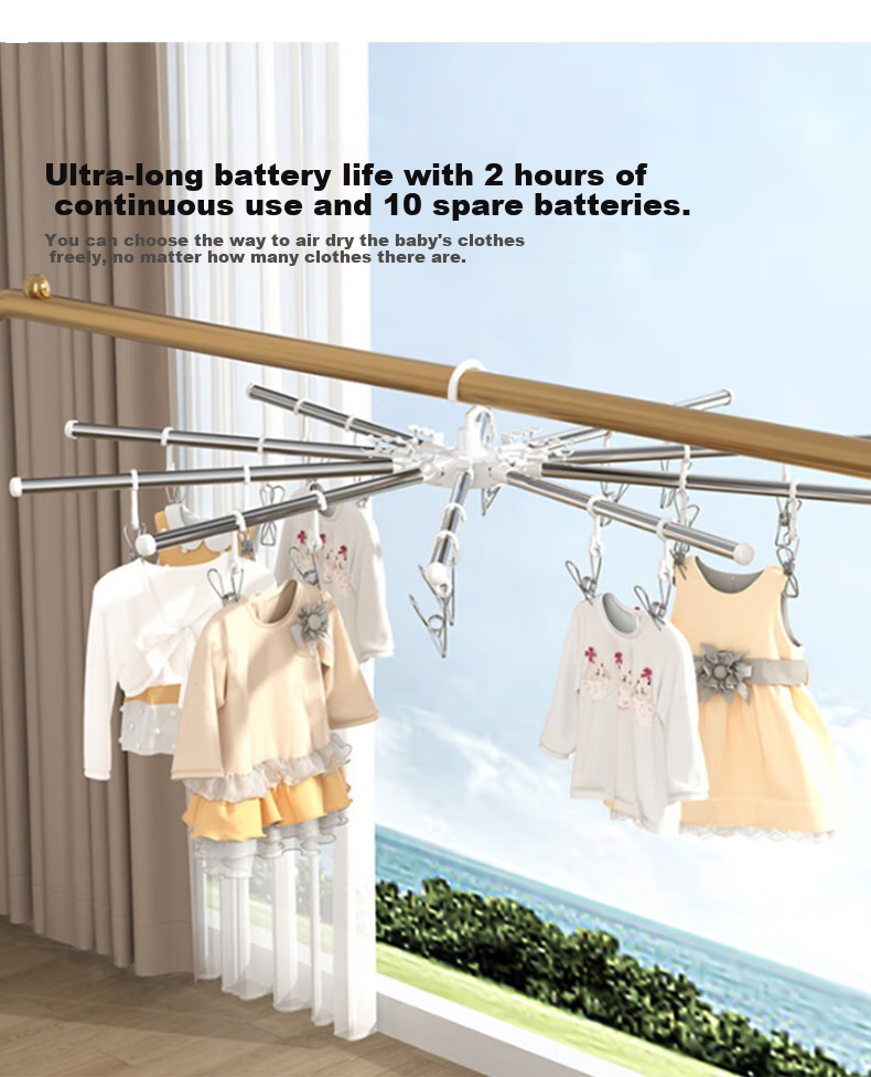 Baoyouni Baby Clothes Drying Rack, Floor-Standing, Stainless Steel, Multifunctional, Foldable, Towel Rack, Diaper And Drool Cloth Hanger 7