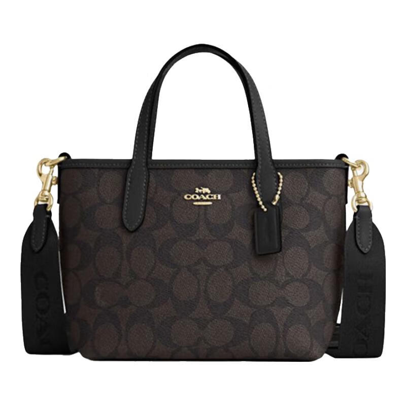 COACH Women's Small Wide Strap Handbag Shoulder Crossbody Tote Walnut CW032 Gift