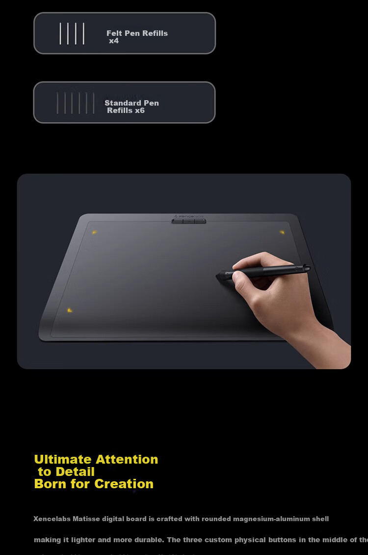 Xencelabs Medium-Sized Digital Drawing Tablet Set, Writing Pad, Drawing Board, Writing Pad Connected to Computer Drawing Tablet, Graphics Tablet, Online Class Teacher Electronic Drawing Board, Wireless Bluetooth Tablet 5