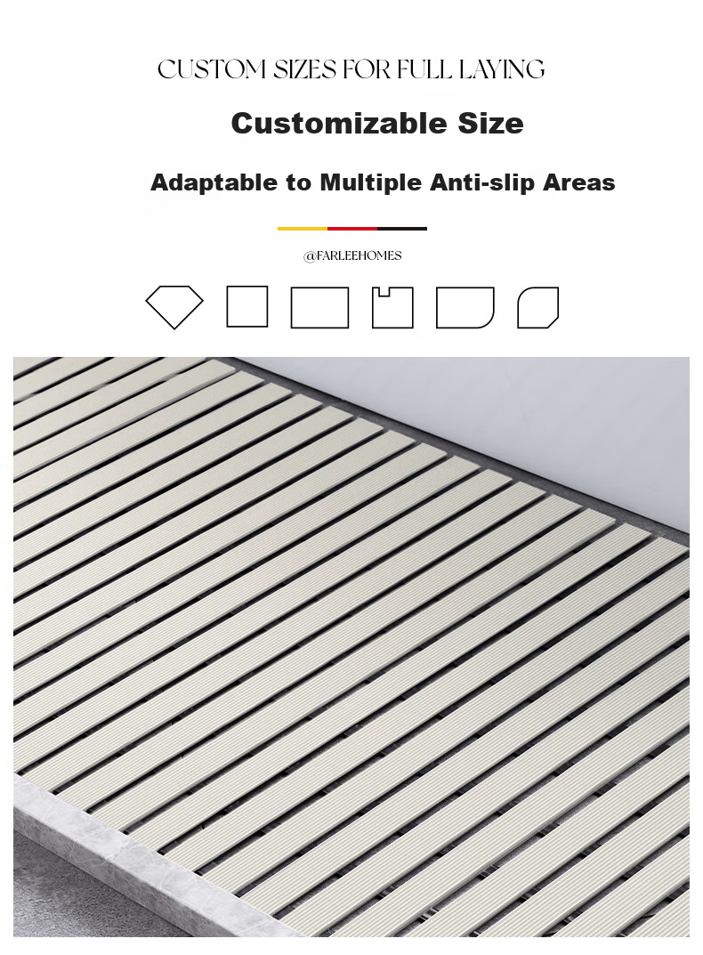 FARLEEHOMES Bathroom Non-Slip Mat, Shower Room Bath Mat, Washroom Floor Mat, Toilet Water Barrier Mat 5