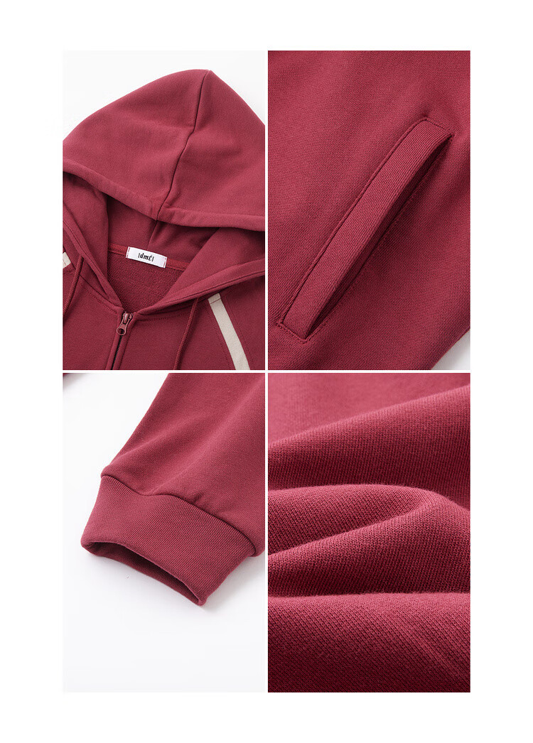 Dme [Cotton Academy] Spring Simple Color-Block Hooded Cardigan, Casual Loose Comfortable Concealing Women's Jacket 10