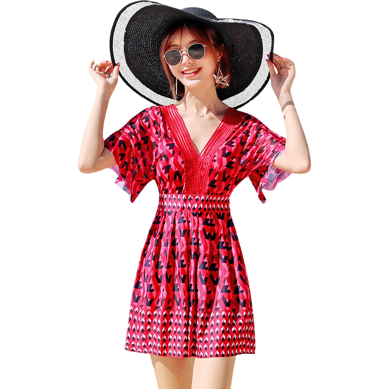 Yifu Sun Protection Swimsuit for Women, Tummy Control Slimming Fairy Style, Trendy Korean Hot Spring Swimwear, Plus Size for Curvy Women And Students