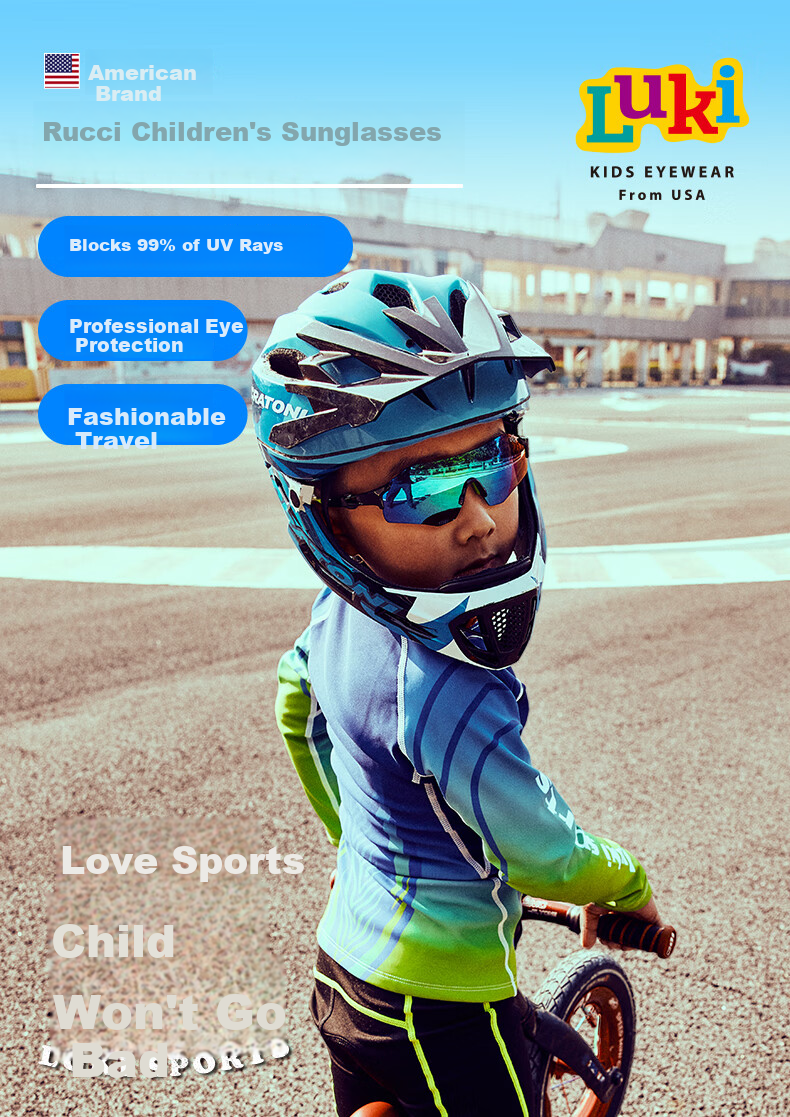 Luki Children's Cycling Glasses, Sports Sunglasses, Sun Protection for Men And Women, Outdoor Running, Mountain Climbing, Windproof Goggles 1