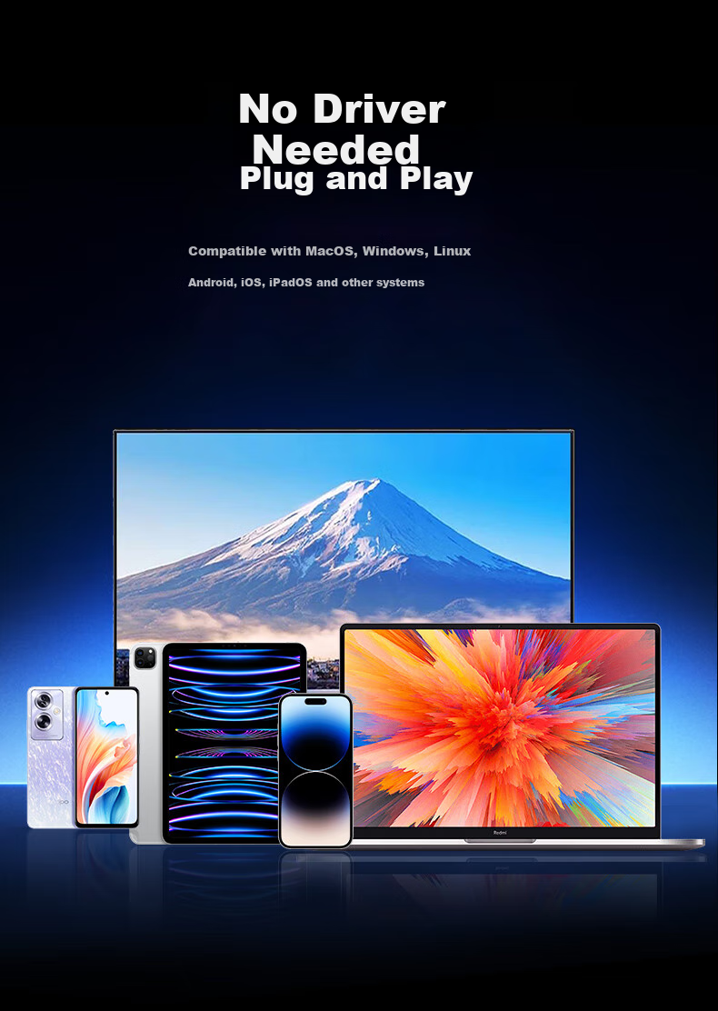 Acasis Dual HDMI Expansion Dock, USB Expansion Dock, DP Expansion Dock, Four-Screen Display Extension Cable, USB Extension Dock, Type-C Compatible, Suitable for Apple And Huawei, DS-0202 11