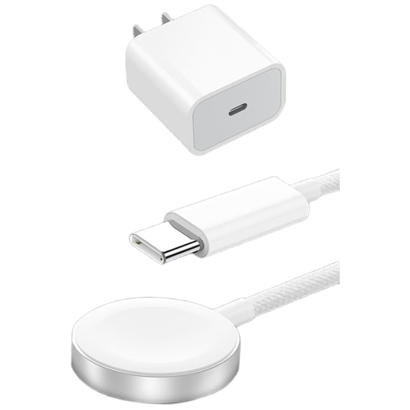MSSM Compatible Apple Watch Charger Braided Cable, Apple IWatch S11/Ultra3/S10/9/8/SE3 Magnetic Fast Charging Adapter + Type-C Charging Headset Set