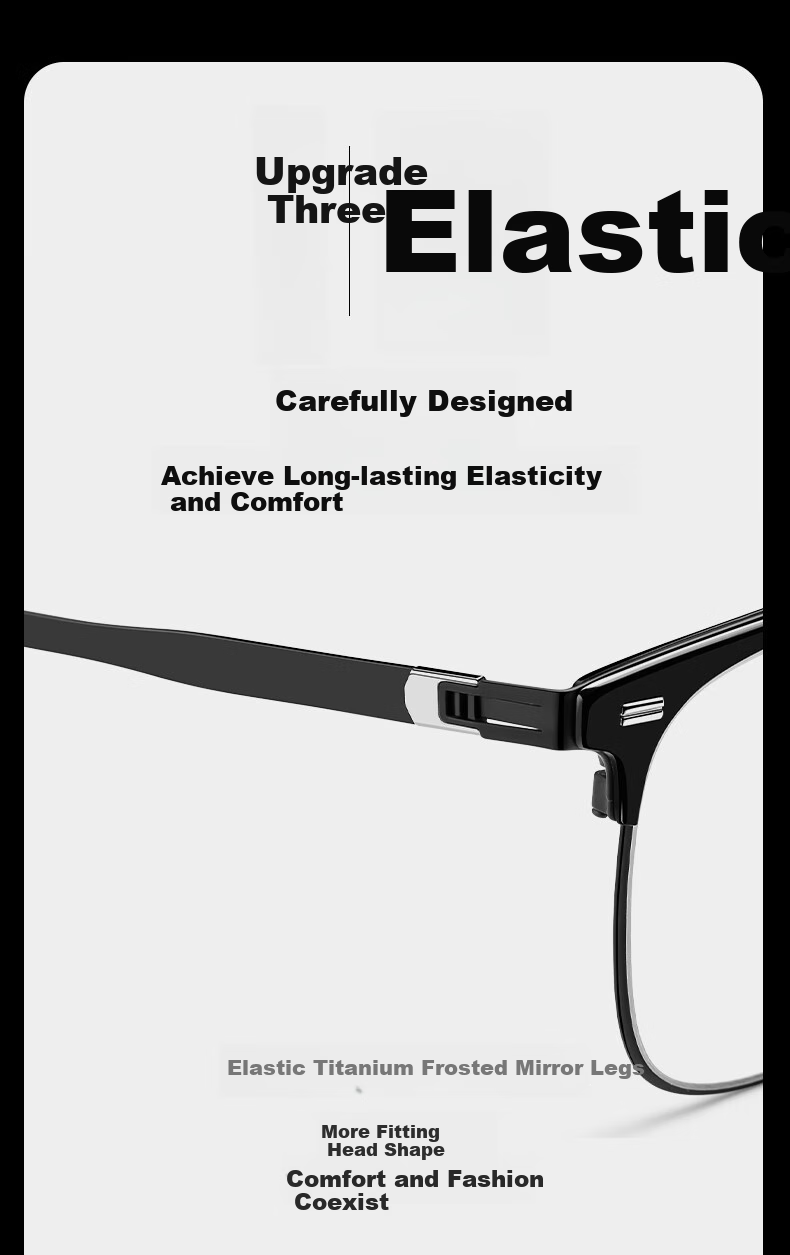 LOHO Thin Steel Series | Ultra-Light Browline Glasses for Men, Business Semi-Rimless Frames with Blue Light Protection, Prescription Available, Anti-Radiatio 10