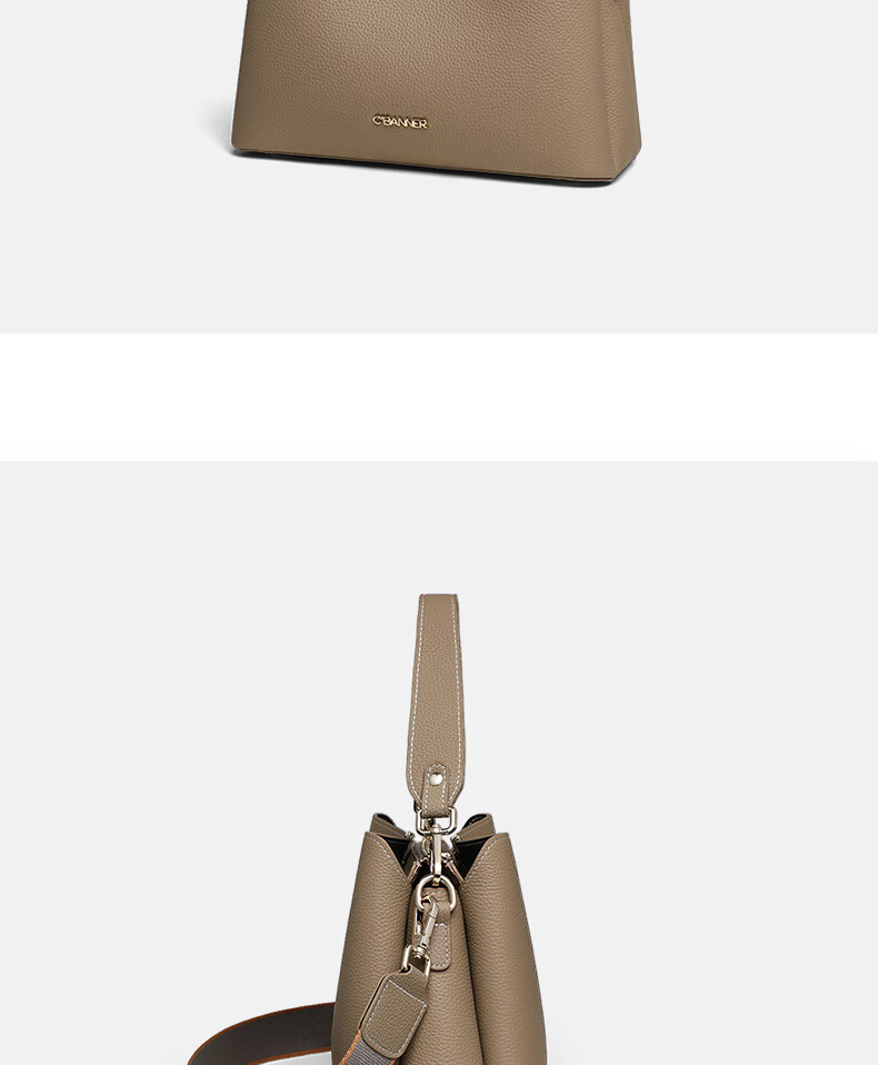 C.BANNER Women's Handbag, Top-Grain Leather Bucket Bag, Shoulder Crossbody Tote Bag, Practical Birthday And Mother's Day Gift for Mom 9