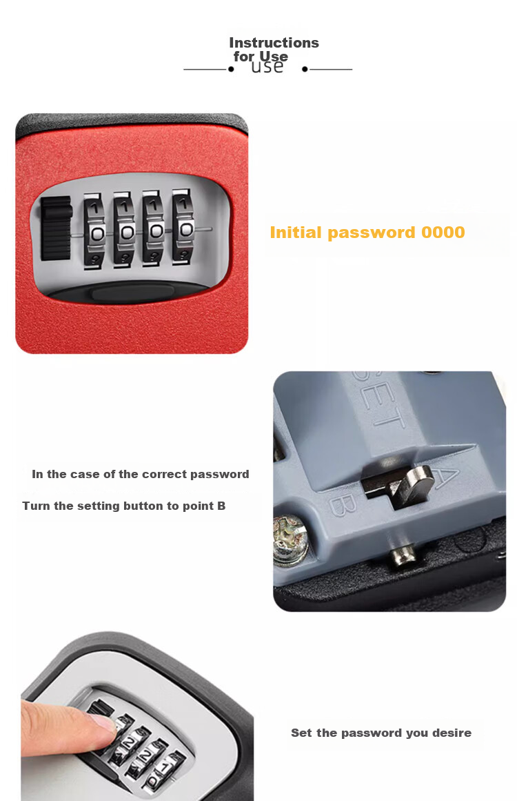 Huge Renovation Password Key Box, Construction Site Anti-Theft Door Peephole Box, Engineering Password Lock Key Box for Storing Keys 17