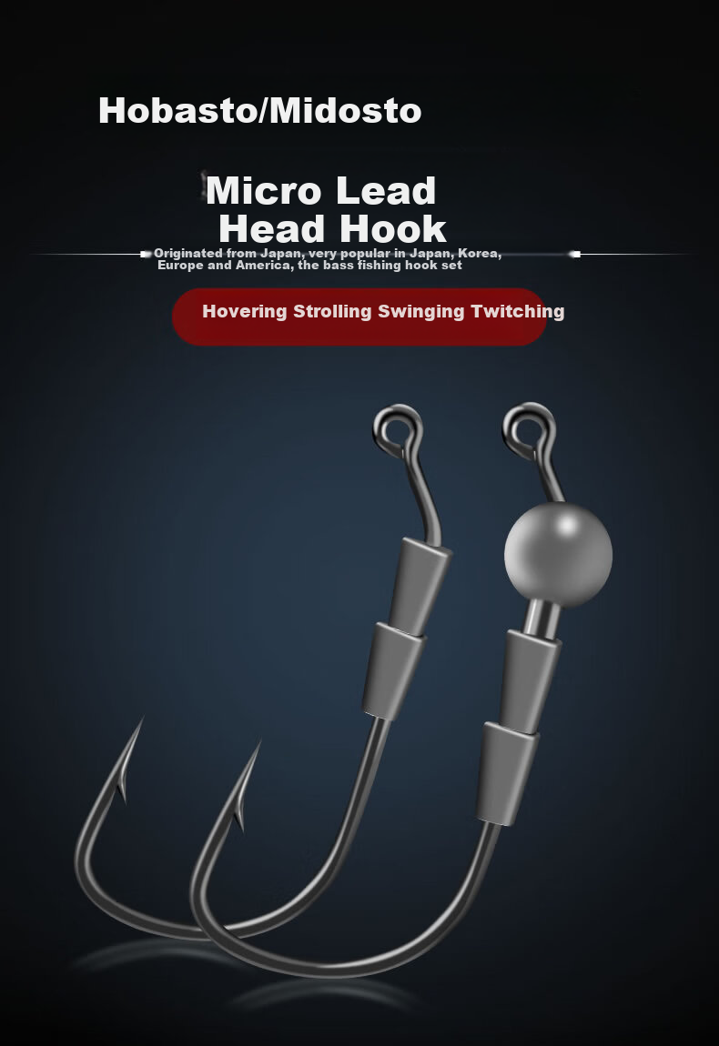 Guowangliya Micro Lead Hook, Fire Basting Tomidostu Hook, Reinforced Small Weight Invisible Worm Hook, Black Pit Insert Lead Hook 1